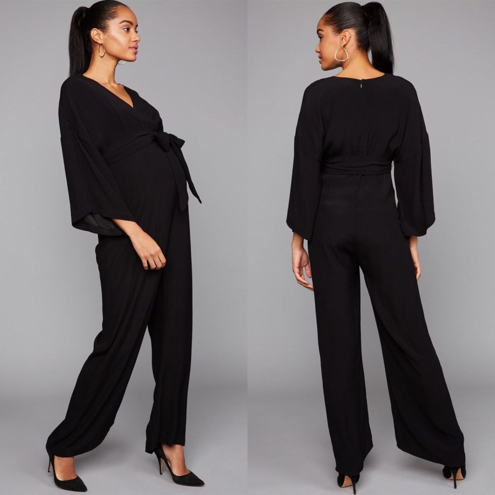 NWT A Pea in the Pod Maternity Black Jumpsuit XS